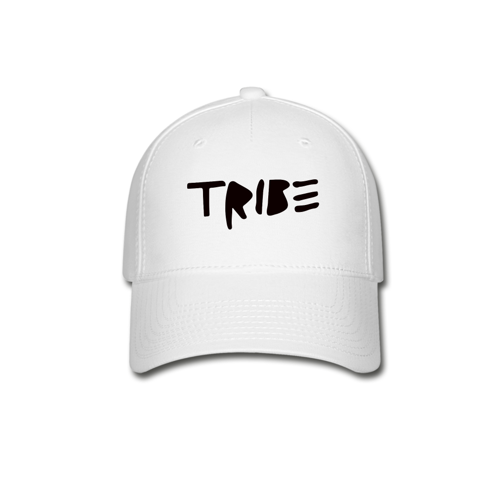 TRIBΞ Black Logo Baseball Cap with 1/1 TRIBΞ ON BACK - white