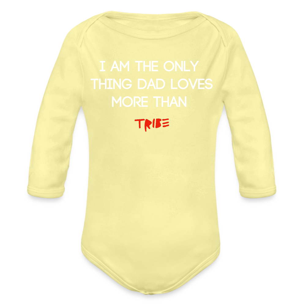 Organic Long Sleeve DEGEN Baby Bodysuit - washed yellow
