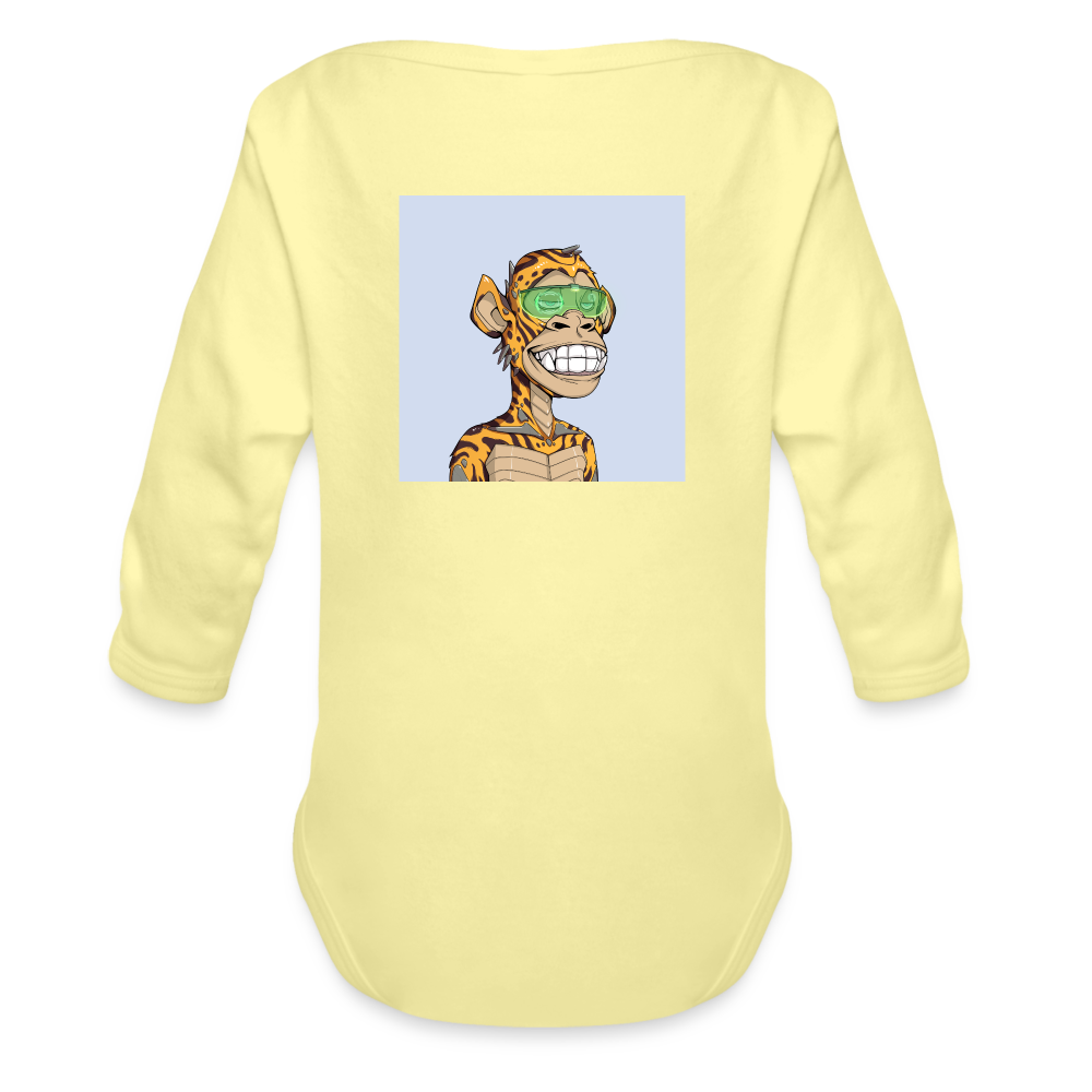 Organic Long Sleeve DEGEN Baby Bodysuit - washed yellow