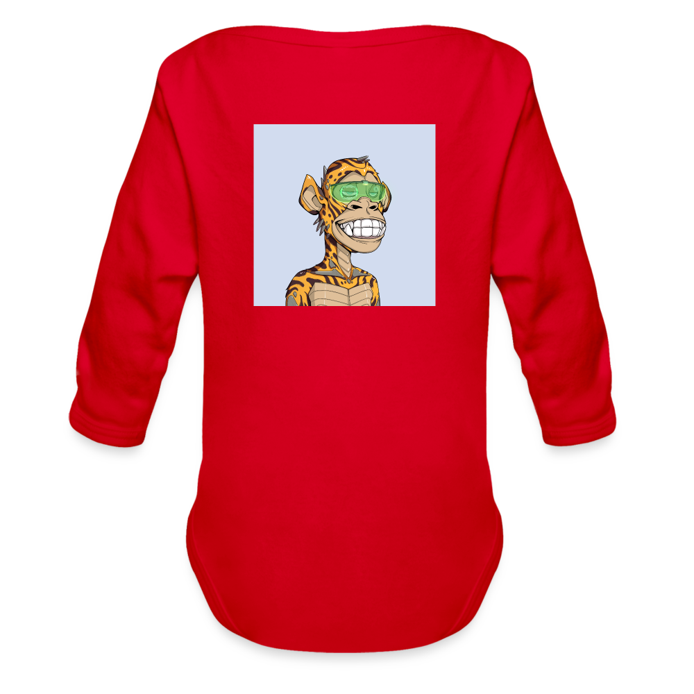Organic Long Sleeve DEGEN Baby Bodysuit - red