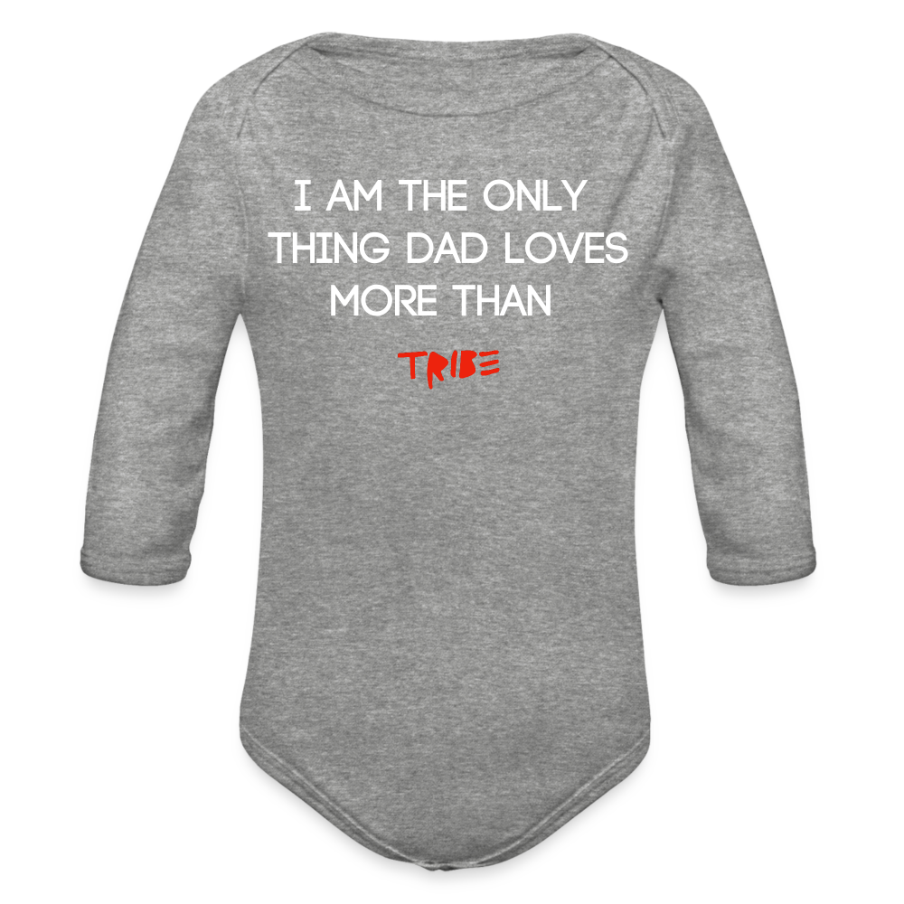 Organic Long Sleeve DEGEN Baby Bodysuit - heather grey