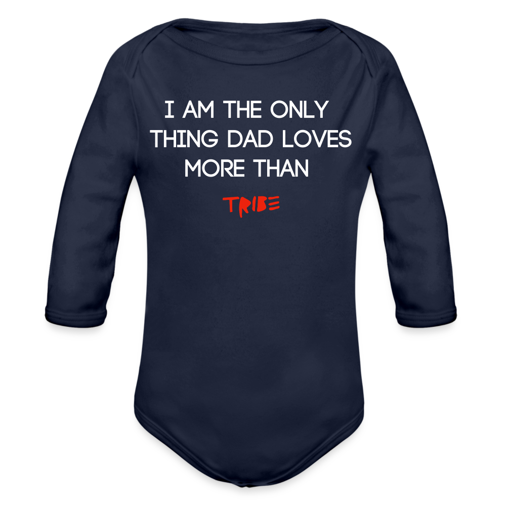 Organic Long Sleeve DEGEN Baby Bodysuit - dark navy