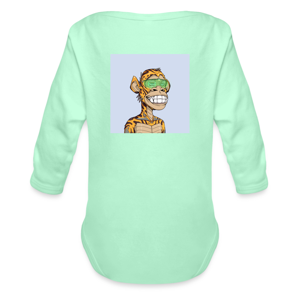 Organic Long Sleeve DEGEN Baby Bodysuit - light mint